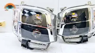 Toyota HiAce модернизация фар. Тюнинг фар. Квадро Bi led Prism от LEDSTUDIO.