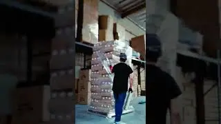 Stretch Wrapping a pallet of cardboard boxes- E-commerce & Warehousing - 300 boxes on pallet