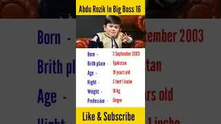 #abdurozik #bigboss16 #abdu #abdurozikbiography #shortvideo #shorts #biography
