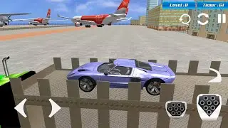 Airplane Pilot Transport Car Truck Simulator - Sport Car Trailer and Cargo Airplane Transport Game