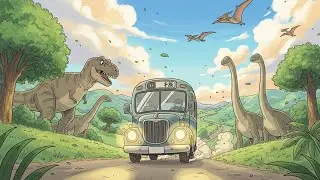 The Bus That Never Stoped | In The Dinosaurs World | Ghibli Cartoon | Urdu Hindi Fairy Tales