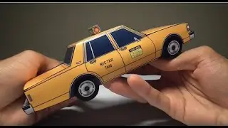 JCARWIL PAPERCRAFT 1987 Chevy Caprice NYC Taxi Cab (Building Paper Model Car)