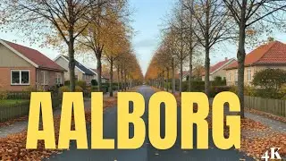 Путешествие по Дании в 4K | Прекрасная погода, поездка через Ольборг | Вид из окна автомобиля
