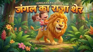🦁 जंगल का राजा शेर | Jungle Ka Raja Sher - Best Hindi Rhymes for Kids | nursery rhymes hindi 