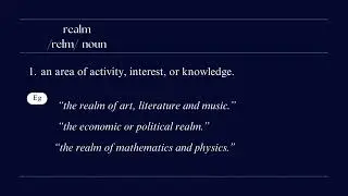 realm word meanings and example sentences.