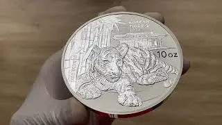 10 Ouncer!!! 2021 KOMSCO Mint Korean Tiger 10oz Silver Medal