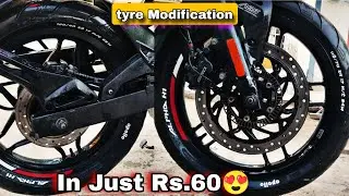 TYRE LETTERS FILLING WITH WHITE PAINT MARKER || #tyremodification #n160 #tire #bikemodification