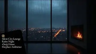 Rainy Night in the City | Deep House Lounge with Fireplace Ambience