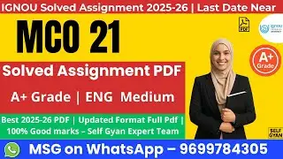 MCO 21 solved assignment 2025  MCOM IGNOU download.