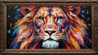 Vintage Television Frame Oil Painting Art | Elegant Classic Visual for Calm Home Atmosphere