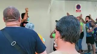 Concentraci&oacute; treballadors de Montajes Rus a per L'ERO a Iberpotash ICL a Sallent a mesa mineria(11)