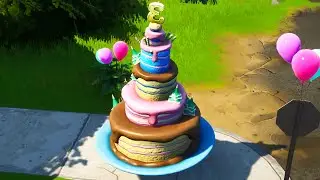 Dance in Front of Different Birthday Cakes! Fortnite 3rd Birthday Challenges