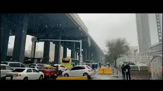 Beautiful snowflake falling in china.