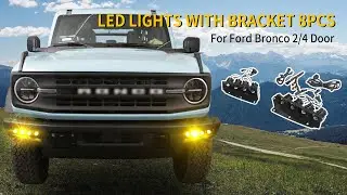 2021 2022 2023 Ford Bronco 2/4 Door  LED Bumper Fog Lights Installation Video