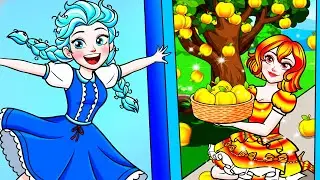 💖Paper DIY💖Rich vs Poor Life Swap! Frozen and Fire Dress Design Contest | Rapunzel Compilation 놀이 종이