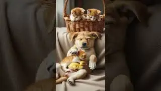 The Sweetest Kitten Sleeping in a Puppys Cozy Blanket #cute #pets #sleep