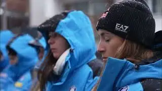 Italy's ski team pay tribute to victims of Crans Montana fire.
