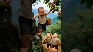 Toddlers stealing fruits but stealing our hearts #cute #trending