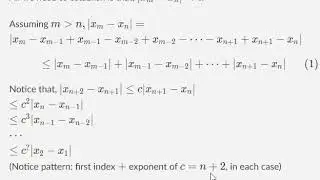 Show that every contractive sequence is a cauchy sequence | Real Analysis | Higher Math Central