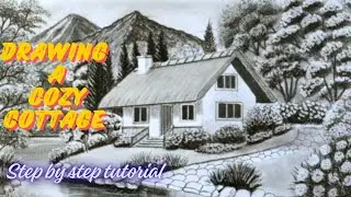 Drawing a Cozy Cottage | Step-by-Step Pencil Shading Landscape Tutorial.