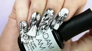 🦋Black & White Butterfly Nails (Easy Stamped Gelpolish Design) - femketjeNL