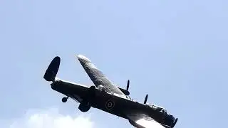 Lancaster bomber flypast at Foxfield Railway
