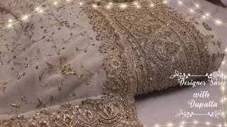 ARNG-4076 &ldquo;The Ceramic White&rdquo; Vol 17 Premium Designer Saree||Georgette Fabric||Crystals||Zari