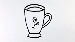 glass cup drawing for beginners
