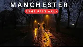 Longford Park, Manchester | Winter Evening Rain Walk ASMR 4K