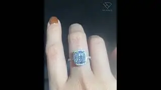 Cushion-Cut Moissanite Diamond Halo Ring 💎✨ #cushioncutdiamond #diamondring #haloring