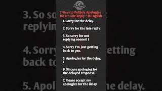 7 ways to Politely Apologize for 
