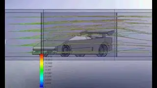 SOLIDWORKS COSMOSFLOWXPRESS ANALYSIS ON THE MODEL CAR WITH SPOILER 1 ( ANGLE OF ATTACK 10&deg;)