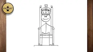 How to draw a king sitting on a throne easy