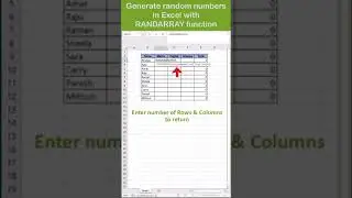 How to generate random numbers in excel | Randarray formula in excel #shorts