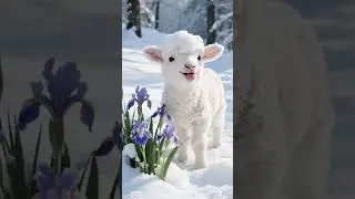 lamb in the snow