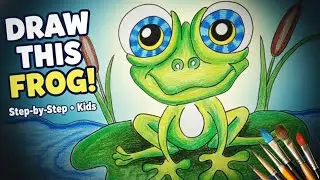 How to draw creative frog // step by step// drawing for kids. #frogdrawing 