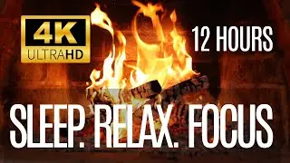Classic Fireplace Ambience 🔥 12 Hours Cozy Room Atmosphere (4K)