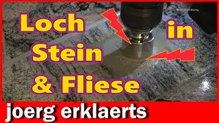 L&ouml;cher in Fliesen  Steinplatte Granit bohren mit Lochbohrer Wolfcraft DIY Tutorial No. 385