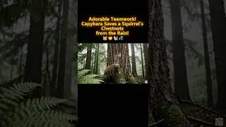 Adorable Teamwork! Capybara Saves a Squirrel&rsquo;s Chestnuts from the Rain! 🐹🤝🐿️💦