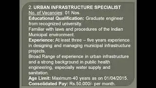 Municipality Hooghly- Recruitment Urban Planner and Urban Infrastructure Specialist.
