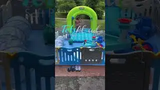 Mobile Splash Pad Zone Rental Nashville Soft Play by Tots Aloud Toddler Summer Party #splashpad