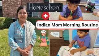 Productive Morning Routine 2022 | Indian Mom in USA Homeschooling plus Cooking First Vlog | Tips