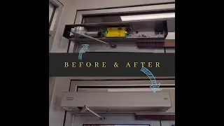Before and After automatic door operator replacement by House of Doors in Dublin, VA