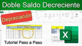DEPRECIACIÓN por Método de DOBLE SALDO DECRECIENTE en Excel | Depreciación de ACTIVOS de la Empresa