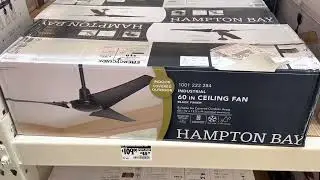 Hampton Bay Industrial Ceiling fan On Display (Black)