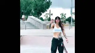 Skater girl blows snot rockets