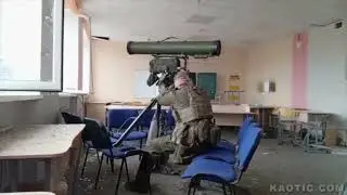 Russian Kornet (9M133) anti-tank guided missile system being used indoors..