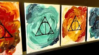 Hogwarts Houses | Acrylic Painting Tutorial | Harry Potter Deathly Hallows Art