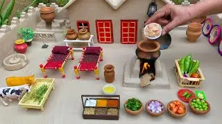 Matar Gosht Recipe with Chapati | Real Village Style Chapati | Mini Cooking |  Pak Miniature Village