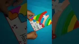 Happy Holi colorful greeting card / White paper Holi Card #shorts #youtubeshorts #holi #colors